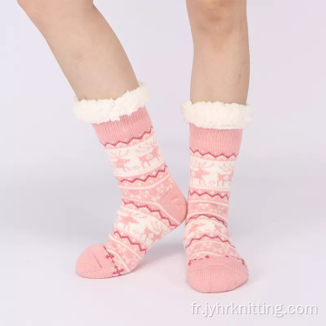 Hiver épais chauds chauds mignons slipper chaussettes